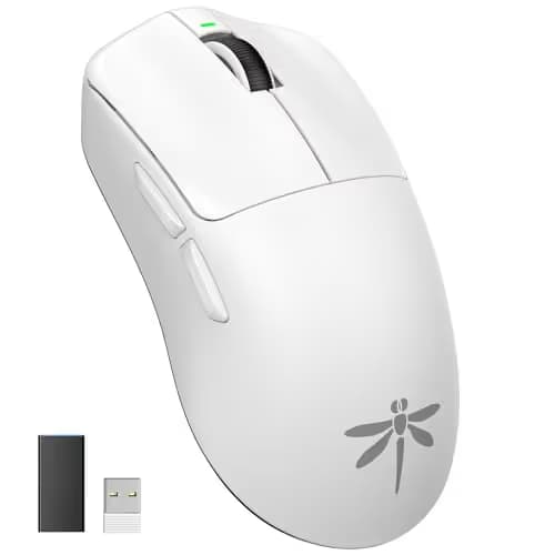 VGN Dragonfly F1 Pro Max Wireless Gaming Mouse, 130h Playtime Long Endurance, 55g Lightweight, PAW3395 26K DPI Flagship Sensor, 4000Hz Polling Rate Supported, Low Latency Esports Peripherals, White main image