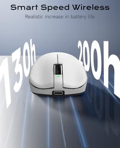 VGN Dragonfly F1 Pro Max Wireless Gaming Mouse, 130h Playtime Long Endurance, 55g Lightweight, PAW3395 26K DPI Flagship Sensor, 4000Hz Polling Rate Supported, Low Latency Esports Peripherals, White image