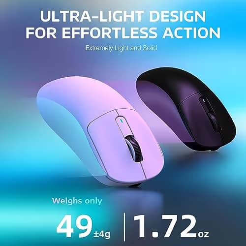 ATTACK SHARK X3 Lightweight Wireless Gaming Mouse with Tri-Mode 2.4G/USB-C Wired/Bluetooth,26K DPI, PAW3395 Optical Sensor,Kailh GM8.0 Switch,5 programmable Buttons for PC/Win/Mac(White) image