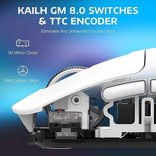 ATTACK SHARK X3 Lightweight Wireless Gaming Mouse with Tri-Mode 2.4G/USB-C Wired/Bluetooth,26K DPI, PAW3395 Optical Sensor,Kailh GM8.0 Switch,5 programmable Buttons for PC/Win/Mac(White) image