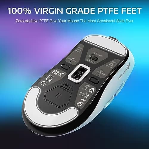 ATTACK SHARK X3 Lightweight Wireless Gaming Mouse with Tri-Mode 2.4G/USB-C Wired/Bluetooth,26K DPI, PAW3395 Optical Sensor,Kailh GM8.0 Switch,5 programmable Buttons for PC/Win/Mac(White) image