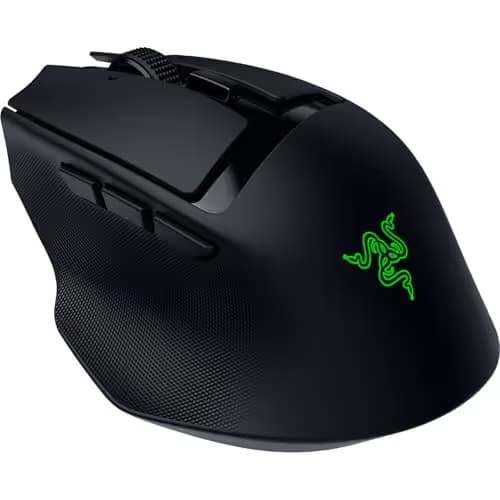 Razer Basilisk Mobile Portable Ergonomic Wireless Gaming Mouse: 10 Programmable Controls HyperScroll - Optical Switches Gen-3 - Long Battery Life - AI Prompt - 2.4 GHz, Bluetooth, USB C image