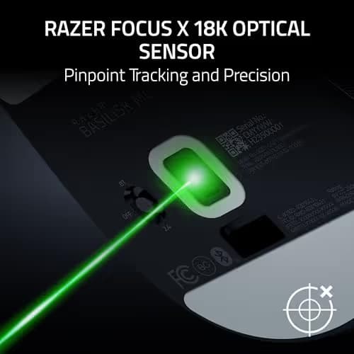 Razer Basilisk Mobile Portable Ergonomic Wireless Gaming Mouse: 10 Programmable Controls HyperScroll - Optical Switches Gen-3 - Long Battery Life - AI Prompt - 2.4 GHz, Bluetooth, USB C image