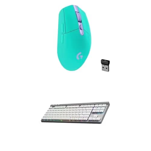 Logitech G305 Lightspeed Wireless Gaming Mouse (Mint) + G515 TKL Wireless Gaming Keyboard (Tactile, White) Bundle image