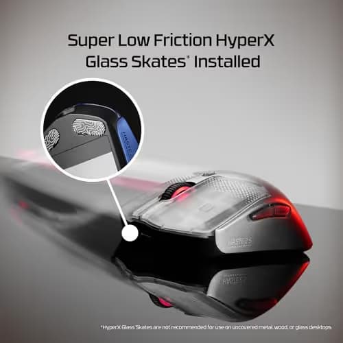 HyperX Pulsefire Haste 2 S – Wireless Gaming Mouse for PC – 64g, Magnesium Alloy Shell, Rechargeable li-ion Battery, 26K Sensor, Dual Wireless, Glass Skates, Navy image