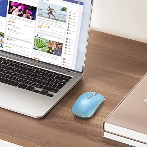 JOYACCESS Wireless Mouse for Laptop | 5 DPI Levels, Silent for Notebook, MacBook, Chromebook, PC - Blue image