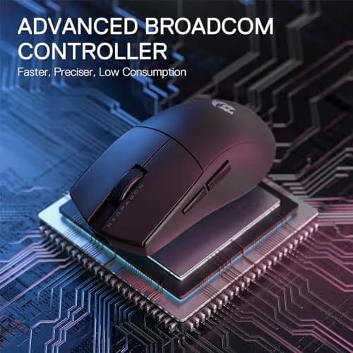 Redragon M916 PRO 3-Mode Wireless Gaming Mouse, 55G Ultra-Light 26K DPI Mouse w/Ergonomic Natural Grip Build, Full Programmable Buttons, Software Supports DIY Keybinds & DPI image