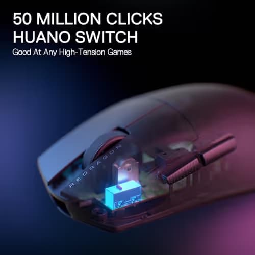 Redragon M916 PRO 3-Mode Wireless Gaming Mouse, 55G Ultra-Light 26K DPI Mouse w/Ergonomic Natural Grip Build, Full Programmable Buttons, Software Supports DIY Keybinds & DPI image