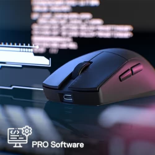 Redragon M916 PRO 3-Mode Wireless Gaming Mouse, 55G Ultra-Light 26K DPI Mouse w/Ergonomic Natural Grip Build, Full Programmable Buttons, Software Supports DIY Keybinds & DPI image
