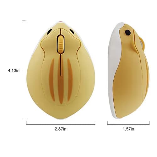 2.4GHz Wireless Mouse Cute Hamster Shape Less Noice Portable Mobile Optical 1200DPI USB Mice Cordless Mouse for PC Laptop Computer Notebook MacBook Kids Girl Men Women Adults Gift (Yellow) image