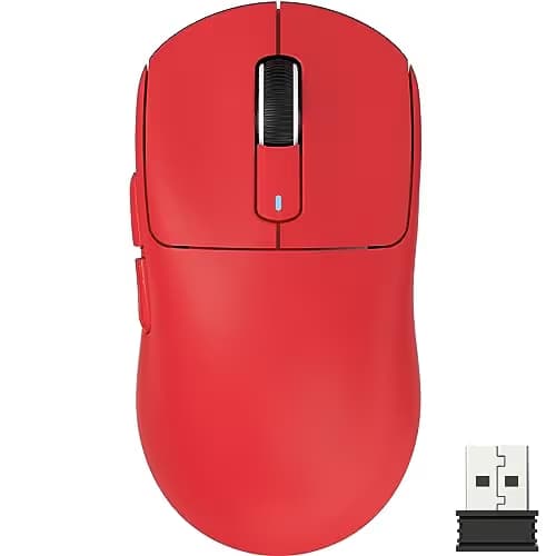 ATTACK SHARK X3 Lightweight Wireless Gaming Mouse with Tri-Mode 2.4G/USB-C Wired/Bluetooth,26K DPI, PAW3395 Optical Sensor,Kailh GM8.0 Switch,5 programmable Buttons for PC/Win/Mac(Red) image