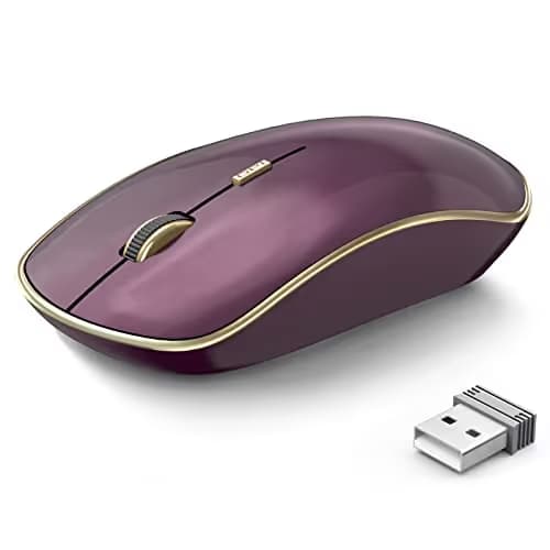 JOYACCESS J Wireless Mouse for Laptop, 2.4G Slim Wireless Silent Mouse, Portable Wireless Computer Mouse, 3200 DPI, USB Wireless Mouse for Desktop, Notebook, Chromebook, PC (Wine Red) main image