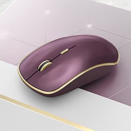 JOYACCESS J Wireless Mouse for Laptop, 2.4G Slim Wireless Silent Mouse, Portable Wireless Computer Mouse, 3200 DPI, USB Wireless Mouse for Desktop, Notebook, Chromebook, PC (Wine Red) image