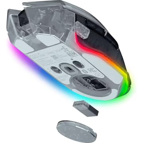 Razer Basilisk V3 Pro Wireless Gaming Mouse, 35K DPI Sensor, HyperScroll Tilt Wheel, Optical Switches, 13 Customizable Controls, RGB Lighting, Up to 140-Hour Battery Life, Phantom White image