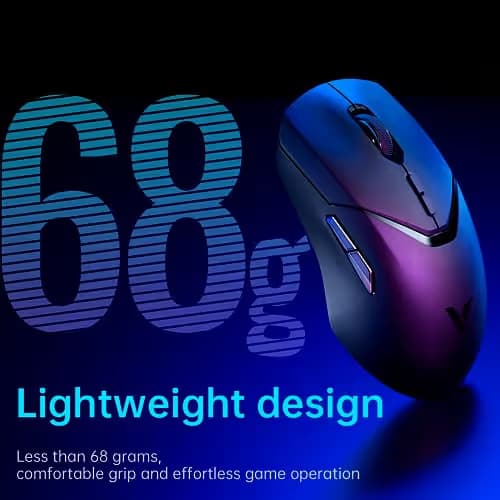 Rapoo VT9Pro Wireless Gaming Mouse - Esports Grade Performance Gaming Mice, PAW 3398 Sensor, 26000 DPI, 1ms Response Time, 68g Lightweight, 10 Programmable Buttons, Long Battery Life, Black image