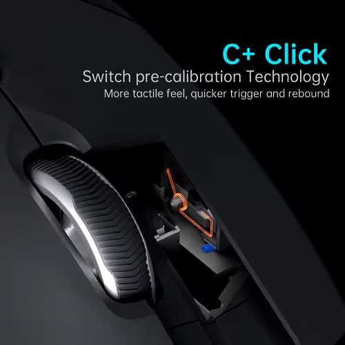 Rapoo VT9Pro Wireless Gaming Mouse - Esports Grade Performance Gaming Mice, PAW 3398 Sensor, 26000 DPI, 1ms Response Time, 68g Lightweight, 10 Programmable Buttons, Long Battery Life, Black image