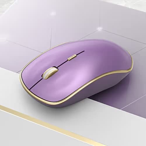 JOYACCESS Silent Wireless Mouse - 2.4G Portable & Ergonomic with 5 DPI Levels for Desktop, Notebook, PC & Laptop (Purple) image