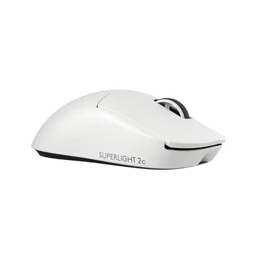 Pro X Superlight 2c Wireless Gaming Mouse: 51g Compact Mini Size, Symmetrical Shape, <8 kHz Polling, 44K DPI, PowerPlay Wireless Charging Supported, USB-C, 5 Programmable Buttons, For PC/Mac - White image