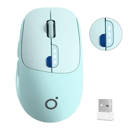 SEUNKWANG EWEADN Q5 Wireless Mouse, Bluetooth & 2.4G Quiet Computer Mouses with Battery Level Display, 1600 DPI, Ergonomic Office Mouse, 6 Button Portable Cute Computer Mouse for Laptop/PC/Mac - Blue main image