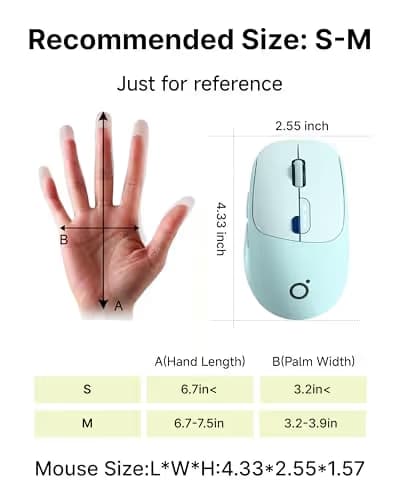 SEUNKWANG EWEADN Q5 Wireless Mouse, Bluetooth & 2.4G Quiet Computer Mouses with Battery Level Display, 1600 DPI, Ergonomic Office Mouse, 6 Button Portable Cute Computer Mouse for Laptop/PC/Mac - Blue image