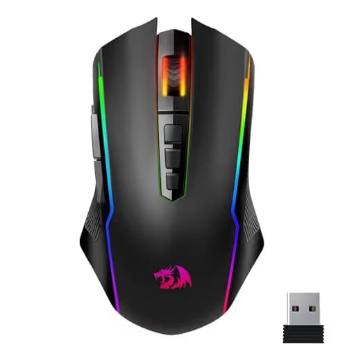 Redragon Wireless Gaming Mouse, Tri-Mode 2.4G/USB-C/Bluetooth Mouse Gaming, 12000 DPI, RGB Backlit, Fully Programmable, Rechargeable Wireless Computer Mouse for Laptop PC Mac, Black main image