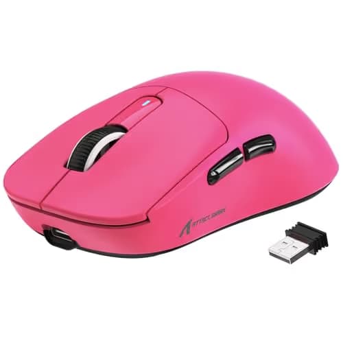 ATTACK SHARK X3 Wireless Gaming Mouse, 49g Ergonomic Computer Mouse, Triple Modes PAW3395 26K DPI Optical Sensor, 200h Battery Life, Programmable Buttons, Gaming Accessories for PC/Laptop/Mac (Berry) main image