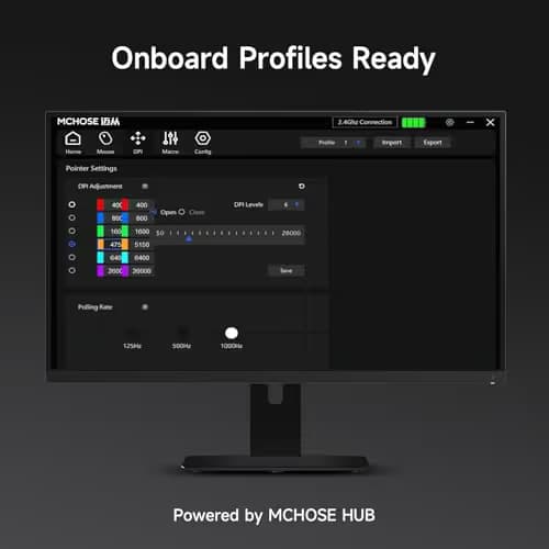 MCHOSE L7 Ultra+ Wireless Gaming Mouse, Lightweight 48g, Ergonomic Mouse with 42K DPI, PAW3950, Optical Switch, 20000 FPS, Dual 8K Polling, 7 Programmable Buttons, 3-Mode Connect, PC/Mac - White image