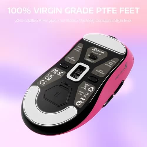 ATTACK SHARK X3 Lightweight Wireless Gaming Mouse with Tri-Mode 2.4G/USB-C Wired/Bluetooth,Up to 26K DPI, PAW3395 Optical Sensor,Kailh GM8.0 Switch,5 programmable Buttons for PC/Win/Mac(Berry Red) image