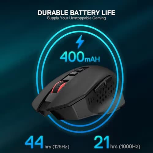 Redragon M656 MAX 3-Mode Wireless Gaming Mouse, 10000 DPI Rechargeable Gaming Mice w/ 5 DPI Levels, 7 Macro Buttons, RGB Backlight & Pro Software Supported, for PC/Mac/Laptop image