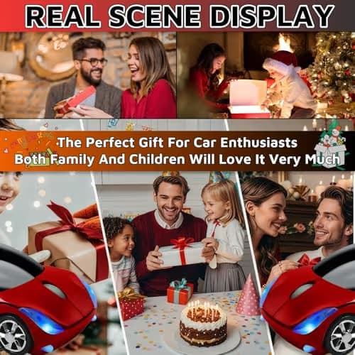 HuGuWdy Cute Mouse Wireless Red，2.4G with USB Reciver 1600DPI Car Mouse for Computer Wireless USB for Laptop Computer Tablet for Windows for Mac OS for Her for Christmas（Red） image
