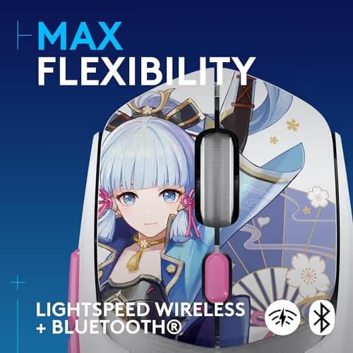 Logitech G309 Lightspeed Wireless Gaming Mouse, Lightweight, LIGHTFORCE Hybrid Switches, Hero 25K Sensor, 300+ Hour Battery Life, 6 Programmable Buttons, PC & Mac - Genshin Impact Limited Edition image
