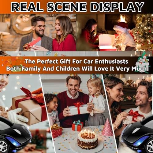 HuGuWdy Black Car Mouse，2.4G with USB Reciver 1600DPI Computer Mice Wireless for Computer Cute Wireless Mouse for Laptop Computer Tablet for Windows for Mac OS for Christmas（Black） image