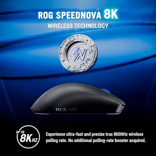 ASUS ROG Harpe II Ace Wireless Esports Gaming Mouse – 2025, Pro-Tested, Right-Handed, 48g Lightweight, Tri-Mode Connectivity, 42K DPI, 8K Polling, 101Hr Battery, Web-Based Tool, PC/Mac Support - Black image