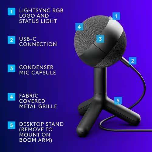 Logitech G305 Lightspeed Wireless Gaming Mouse, Mint + Yeti Orb RGB Gaming Microphone with LIGHTSYNC, USB Mic for Streaming image
