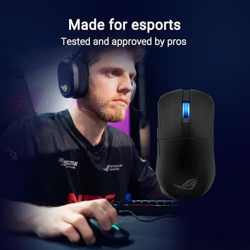 ASUS ROG Harpe Ace Mini Wireless Esports Gaming Mouse – Small Compact Design, Right-Handed, 49g Lightweight, Tri-Mode Connectivity, 36K DPI, up to 105Hr Battery, Pro-Approved, PC/Mac Support - Black image