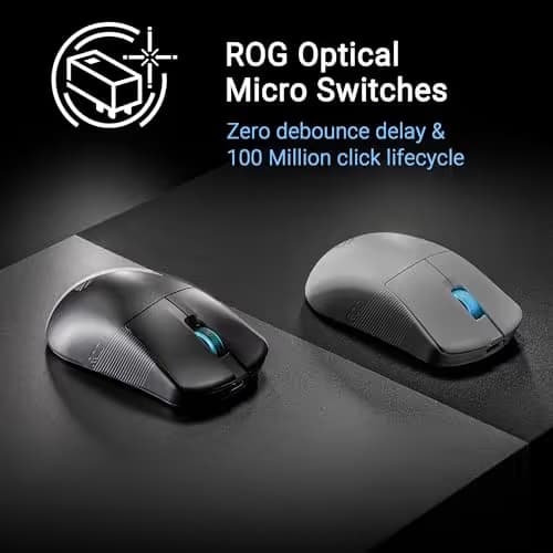 ASUS ROG Harpe Ace Mini Wireless Esports Gaming Mouse – Small Compact Design, Right-Handed, 49g Lightweight, Tri-Mode Connectivity, 36K DPI, up to 105Hr Battery, Pro-Approved, PC/Mac Support - Black image
