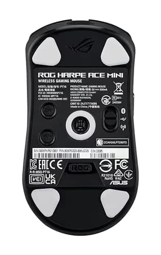 ASUS ROG Harpe Ace Mini Wireless Esports Gaming Mouse – Small Compact Design, Right-Handed, 49g Lightweight, Tri-Mode Connectivity, 36K DPI, up to 105Hr Battery, Pro-Approved, PC/Mac Support - Black image