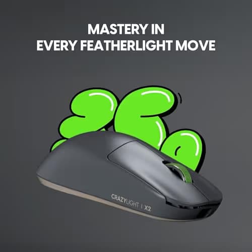 Pulsar Gaming Gears X2 Crazylight Wireless Gaming Mouse, Ultra Lightweight 1.23 oz (35g), Optical Switch, 32000 DPI, 750 IPS, XS-1 Sensor, 8k Compatible (Volt Shadow) image