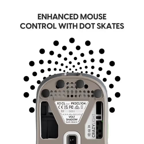 Pulsar Gaming Gears X2 Crazylight Wireless Gaming Mouse, Ultra Lightweight 1.23 oz (35g), Optical Switch, 32000 DPI, 750 IPS, XS-1 Sensor, 8k Compatible (Volt Shadow) image
