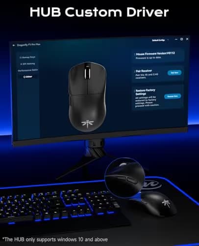VGN Dragonfly F1 Pro Max Wireless Gaming Mouse, 130h Playtime Long Endurance, 55g Lightweight, PAW3395 26K DPI Flagship Sensor, 4000Hz Polling Rate Supported, Low Latency Esports Peripherals, Black image