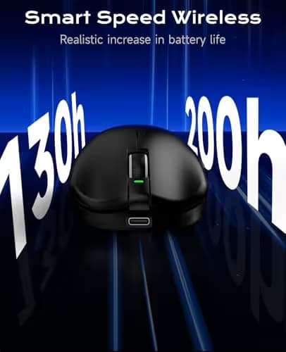 VGN Dragonfly F1 Pro Max Wireless Gaming Mouse, 130h Playtime Long Endurance, 55g Lightweight, PAW3395 26K DPI Flagship Sensor, 4000Hz Polling Rate Supported, Low Latency Esports Peripherals, Black image