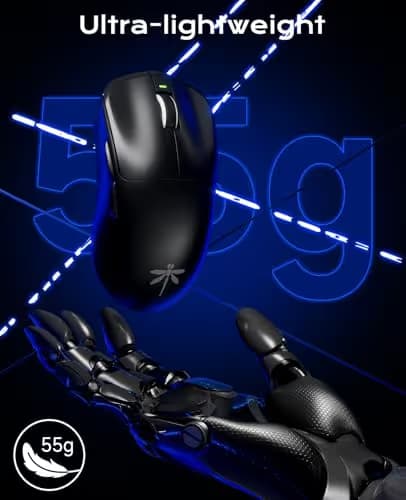 VGN Dragonfly F1 Pro Max Wireless Gaming Mouse, 130h Playtime Long Endurance, 55g Lightweight, PAW3395 26K DPI Flagship Sensor, 4000Hz Polling Rate Supported, Low Latency Esports Peripherals, Black image