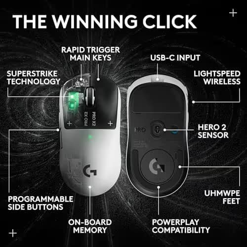 Logitech PRO X2 SUPERSTRIKE Lightspeed Wireless Gaming Mouse image