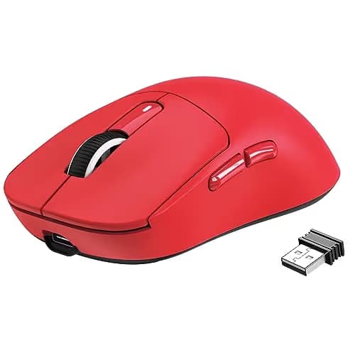 ATTACK SHARK X3 Wireless Gaming Mouse, 49g Ergonomic Computer Mouse, Triple Modes PAW3395 26K DPI Optical Sensor, 200h Battery Life, Programmable Buttons, Gaming Accessories for PC/Laptop/Mac (Red) main image