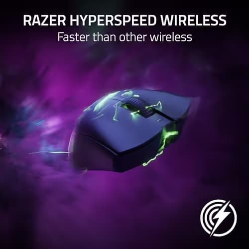 Razer DeathAdder V3 Pro Wireless Gaming Mouse + Hyperpolling Wireless Dongle: 63g Ultra Lightweight - Focus Pro 30K Optical Sensor - Optical Switches Gen-3-5 Programmable Buttons - Black image