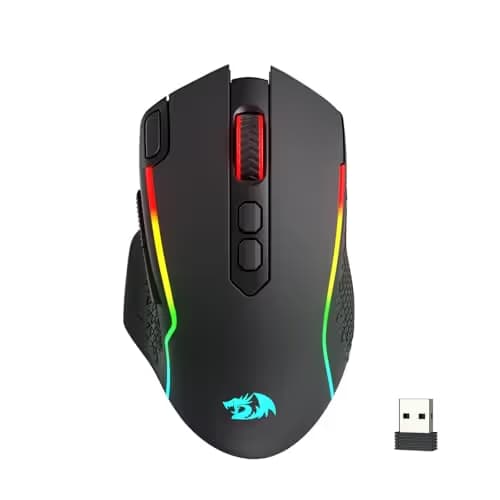 Redragon M810 MAX 3-Mode Wireless Gaming Mouse, 12000 DPI Wired/Wireless RGB Mouse w/Rapid Fire Key, 8 Macro Buttons, 188-Hour Reliable Power Capacity for PC/Mac/Laptop main image