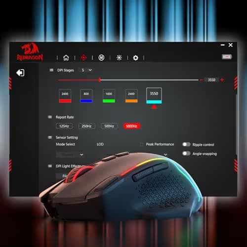 Redragon M810 MAX 3-Mode Wireless Gaming Mouse, 12000 DPI Wired/Wireless RGB Mouse w/Rapid Fire Key, 8 Macro Buttons, 188-Hour Reliable Power Capacity for PC/Mac/Laptop image
