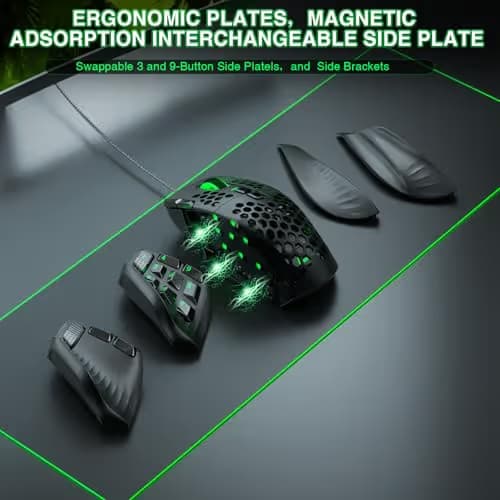 SOLAKAKA SM809 Gaming Mouse for MMO,24000 DPI,16 Programmable,RGB PC Gaming Mice,Black image