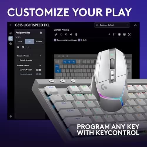 Logitech G502 X Plus Lightspeed Wireless Gaming Mouse + G515 TKL Wireless Gaming Keyboard (Tactile) Bundle: White image