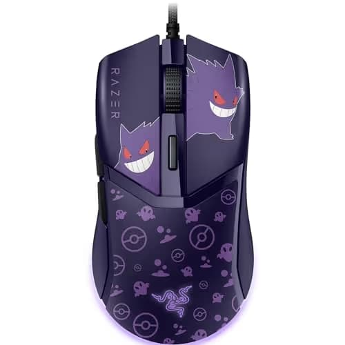 Razer Cobra Wired Gaming Mouse: 58g Lightweight - Gen-3 Optical Switches - Chroma RGB Lighting Underglow - 8500 DPI Optical Sensor - 100% PTFE Mouse Feet - Speedflex Cable - Pokemon Gengar Edition image